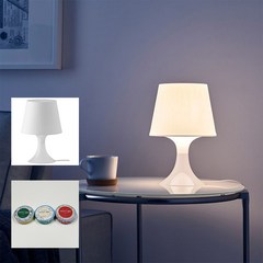 이케아 LAMPAN 테이블조명+이케아 LED전구+DASHY행주 [이케아정품], 화이트+전구포함+DASHY행주1P