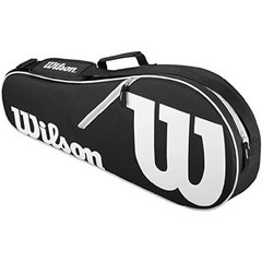 윌슨 어드밴티지 II 트리플 테니스 가방 - 블랙/화이트, 검정 흰색