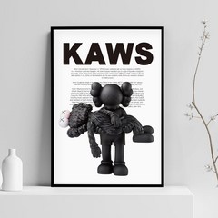 카우스 kaws 액자 조던 포스터 인테리어 그림, KW.09 포스터 A2, 블랙 액자 결합