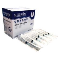 성심메디칼 일회용주사기(D/Syringe) 유침 3cc 24G, 1개