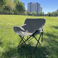 야외 접이식 의자 달의자 비치 체어 수납이 편리하며 캠핑 여행용 접이식 의자입니다., 보여진 바와 같이, 우아한 그레이 [달 의자], 1개