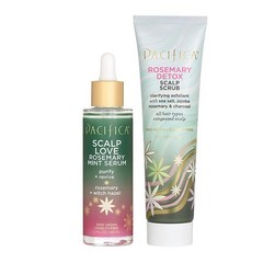 Pacifica Beauty | 로즈마리 애플 사이다 두피 디톡스 토닉 + 클래리파잉 샴푸 마사지 브러시 먼지 제품 축적 및 오일 제거 자극적인 두피용 부드러운 실리콘 빗살 크루, 세럼 + 디톡스 두피 스크럽, Serum + Detox Scalp Scrub