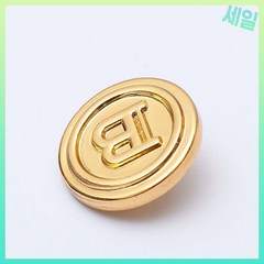 고급 명품단추 1+1 6pcs 영어 편지 b 금속 버튼 라운드 골드 버튼 남성과 여성, 골드컬러, 15mm 10개