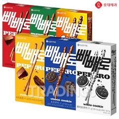 빼빼로 6종 혼합 초코+아몬드+화이트쿠키+크런키+초코쿠키+누드초코, 1세트