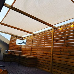 그늘애 옥상 그늘 차광막 썬쉐이드 삼각 사각, HDPE 메쉬 (한국산), [선택]06.베이지4mx6m (사각)