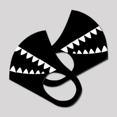와우박스 주문제작 상어 이빨 3D 입체 패션 마스크