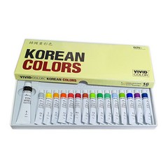 종이나라 한국화 채색 물감 7.5ml 16색