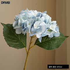 DFMEI 모조 수국 손수건조화 꽃꽂이 홈 엔지니어링 웨딩 장식 아치형 모조 꽃 수국, 푸른 색