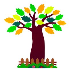 [지니스쿨] 교실 환경미화 - 봄 나무 세트 210 (갈색 울타리), 갈색 울타리