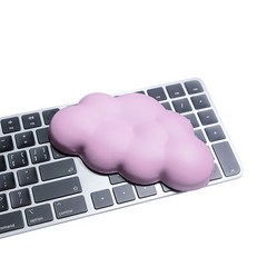 돌아라 구름을 마우스 손목받침대 팜레스트 메모리폼 미끄럼방지 방수 세트, 핑크, 1개