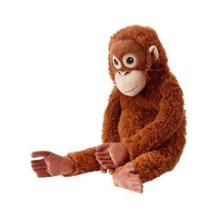 이케아 이케아 오랑우탄 동물인형 융엘스코그 봉제 원숭이 정글 야생 수면 애착 어린이집 유치원 교구, 브라운, 66cm
