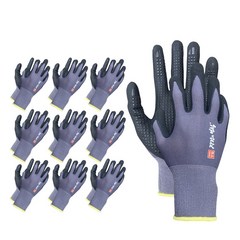 장갑의법칙 이중 도트 스타그립 10개입 NBR 폼 코팅 미끄럼방지 장갑 / Gloveway Double Dot Star Grip gloves 10ea, L, 10개