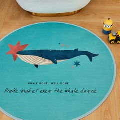 고래 극세사 사계절 아이방 원형 러그 키즈 카페트