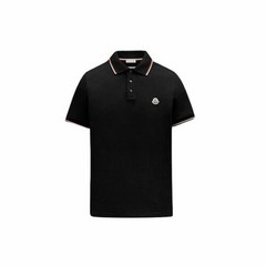 몽클레어 명품명품몽끌레어 23SS 로고패치 카라 티셔츠 블랙 코튼 남성 피케셔츠 폴로티 8A7