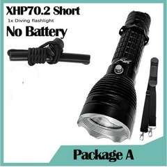 랜턴 해루질 써치 엘프 수중 XHP70.2 강력한 LED 스쿠버 다이빙 손전등 가장 밝은 30W 토치 IPX8 방수 램프 18000LM 200m, Short Light A, Short Light A