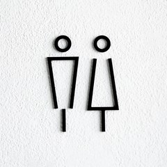 남녀 화장실 표지판 문구 TX타입 스카시, 검정색