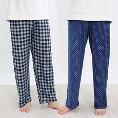 1+1 폭스 피치기모 패턴 파자마 잠옷 바지 E3 2종세트 남성용