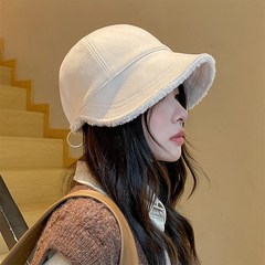 뽀글이 와이드캡 양면 벙거지 모자 끈조절가능