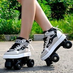 Apnoo 롤러스케이트 신모델 피겨 성인인라인스케이트 남성 여성 LED 운동화, 멜란지블랙(검은색 바퀴)