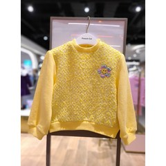 프렌치캣현대3 (이월상품) Q25DAT030 옐로우 트위드 맨투맨 티셔츠