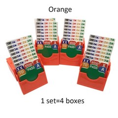 Bridge Bidding Box 및 Bridge Playing Cards가 있는 4가지 색상 Bridge Playing Cards 세트 토너먼트에서 함께 재생, 주황색