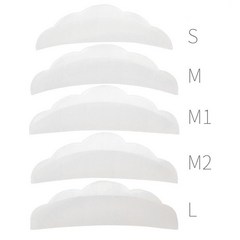 10pcs 화이트 핑크 실리콘 파마 속눈썹 패드 컬 속눈썹 리프팅 쉴드 패치 메이크업 도구 속눈썹 연장 키트 SM M1 M2 L, 하얀, 하얀색, 10개