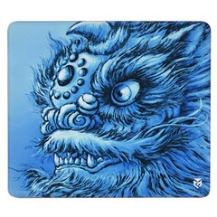 Kaitianxing Lion 대형 마우스 패드 Lockrand Specia 직물 직물 비 슬립 마우스 매트, 파란색