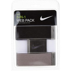 나이키 남성용 골프 웹 벨트 화이트/그레이/블랙 3개입 1 팩 Nike Men's Golf Web Belt