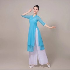 난타복 공연 의상 화려한 전통 투톤 댄스 공연의상 복장 클래식 춤복 중국고전 댄스복