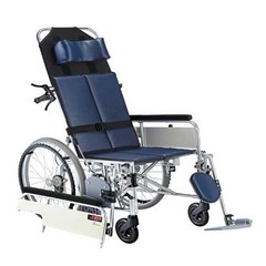 미키 휠체어 HAL-48(22D) 리클라이닝 침대형휠체어, 쿠팡시아몰K 400폭14레자곤색