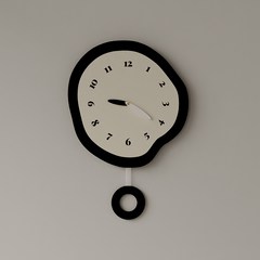 Frokom 시계 무소음벽 벽걸이시계 진자형, 흰색