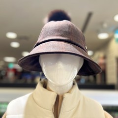 동아쇼핑_엘르골프 가을 여성 리본 포인트 클로슈 햇 모자 6I67408, 브라운(600), 1개