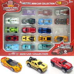 METAL 미니카 콜렉션 18종세트 장난감자동차 토미카호환 생일선물 어린이날선물