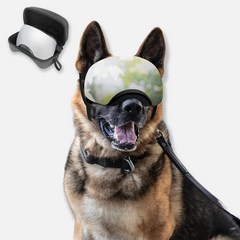 독스랩 아이세이프 강아지 선글라스 고글 UV400, 블랙 프레임 + 실버 렌즈, 1개