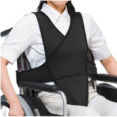 휠체어 안전밸트 안전띠 낙상사고 예방(몸통밸트) 사이즈조절가능, 1개, 블랙 색상