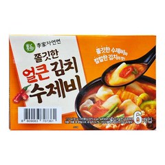 이가자연면 쫄깃한 얼큰 김치수제비 187g X 6입, 6개