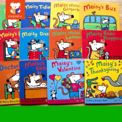 12 Books/set Maisy 영어 그림책 아이들 아이들 스토리북 스티커 북 IQ EQ 스마트 교육 초기 교육 서적, 12 books
