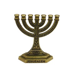 전통 메 노라 7 지점 유대인 촛대 이스라엘 예루살렘 사원 촛대 홈 데스크탑 장식, [01] scrap metal, 스크랩 금속