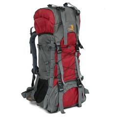 BOWTAC 60L 야외 캠핑 배낭 남성과 여성 내마 모성 통기성 벨트 허리 하이킹 가방 여행 방수, 빨간, 다른