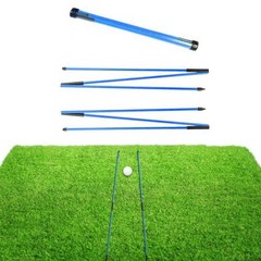 골프 정렬 스틱 퍼팅 훈련 보조 골프 기술 향상 볼 위치 점수 스윙 플레인 트레이너 자세 교정기, 파란색