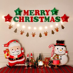 크리스마스 가랜드 풍선 모음, 1. 산타 눈사람 가랜드 모음