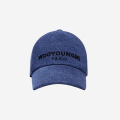 우영미 블랙 자수 로고 볼캡 블루 데님 - 22FW Wooyoungmi Black Embroidered Logo Ball Cap Blue Denim - 22FW