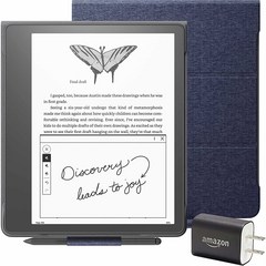 [세트 사] Kindle Scribe 킨들 스크라이브 (64GB) 10.2 인치 디스플레이 Kindle 사상 최초의 필기 입력 기능 탑재 프리미엄 펜 첨부 [순정 패브릭 커버 (블루) 세트], 1개