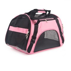 소프트 양면 운반 휴대용 애완 동물 가방 핑크 개 캐리어 가방 파란 고양이 여행 통기성 핸드백, 분홍, M 47X25X28cm