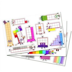 넘버블럭스 스티커 큐브 알파벳로어 넘버블럭 10/50장 세트 Numberblocks 만화 애니메이션 DIY Decals PVC 완구, B-3pcs Set