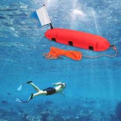 프리다이빙부이 안전부표 부이 튜브 컴팩트 한 높은 눈에 보이는 안전 풍선 스쿠버 다이빙 플로트 부표 플, 02 파란