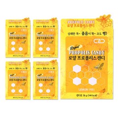 해호 로얄 프로폴리스 캔디 8정 레몬, 36g, 5개
