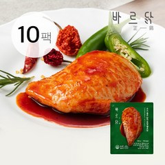 바르닭 소스품은 닭가슴살 땡초맛, 100g, 10개