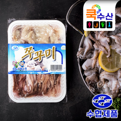 쿡수산 국내산 손질 쭈꾸미 1팩(500 g) X 2개 싱싱한 냉동 활 쭈꾸미 수협신선제품