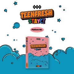 STAYC(스테이씨) [플랫폼] - 미니 3집 : TEENFRESH (Platform Ver.) 앨범 케이스(1종)+미니카드(랜덤 1종)+셀피 포토카드(랜덤 1종)+자켓 1종)+오피셜 포토카드(6종/1세트)+스티커(1종)